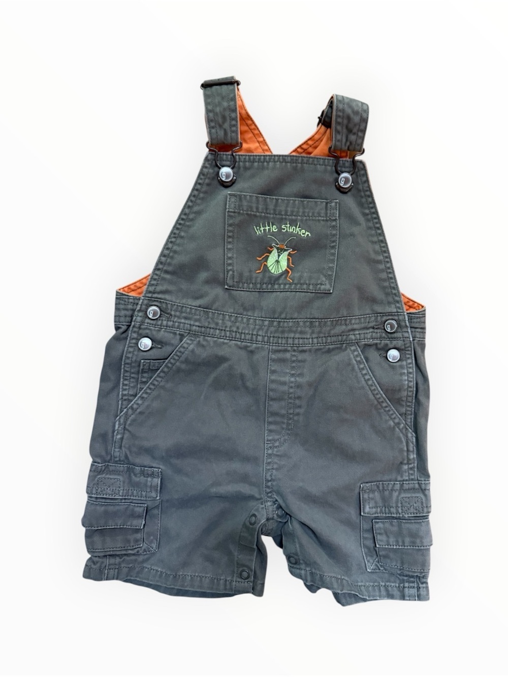 vintage Gymboree short overalls 2T boys unisex little stinker embroidered